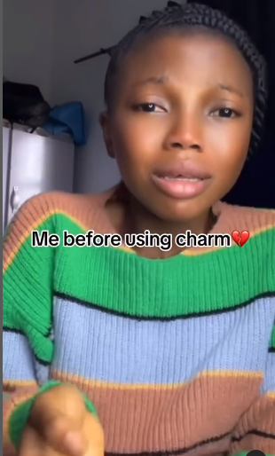 Lady shows her transformation 3 months after using charm on boyfriend